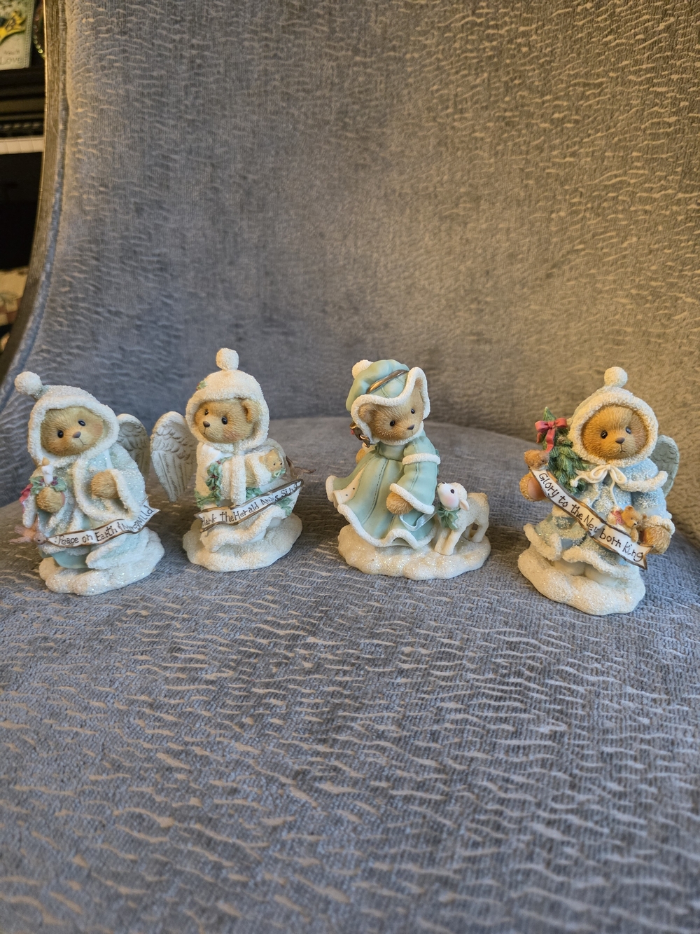 Winter Cherished Teddies Joy To The World Set Of 4 Vintage Angela Grace Felicia